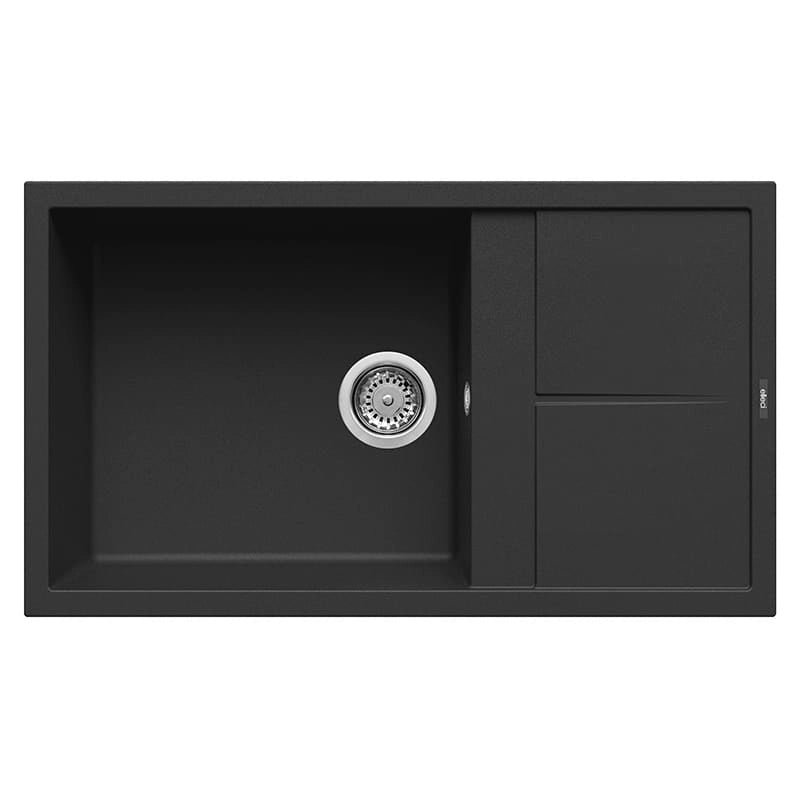 Lavello Elleci Incasso 1 vasca 86x50 Unico 410 Keratek Plus Nero Black Assoluto LKU41086