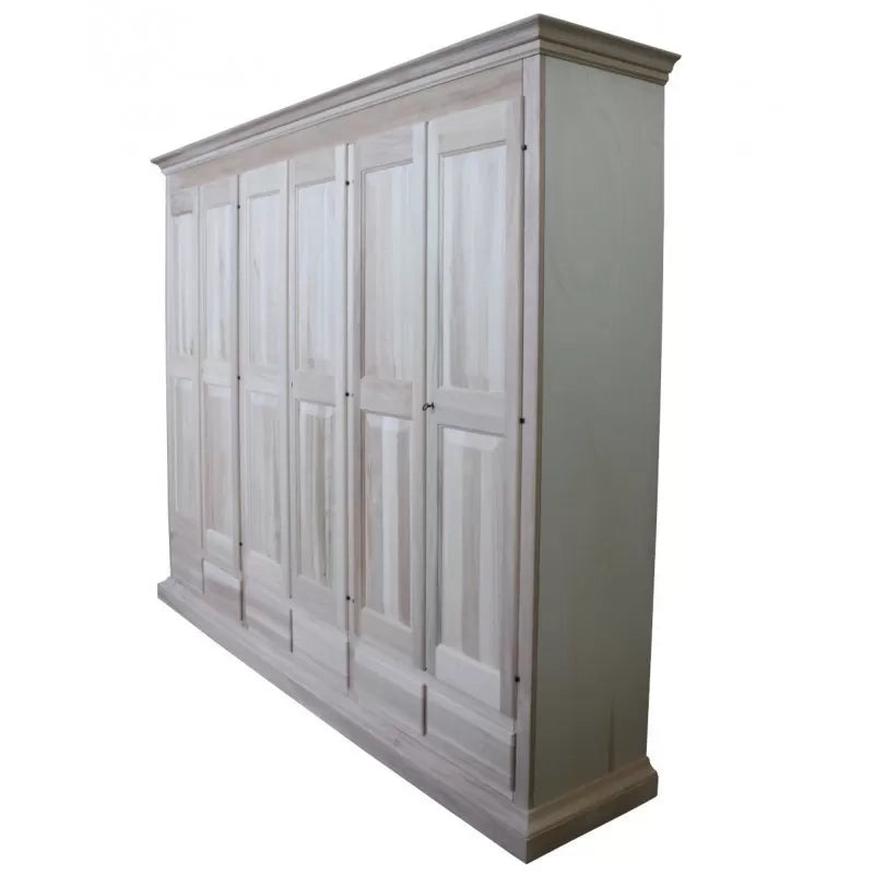 armadio classico 6 porte 6 cassetti legno grezzo  300x61x240 (685) - Mobili 2G