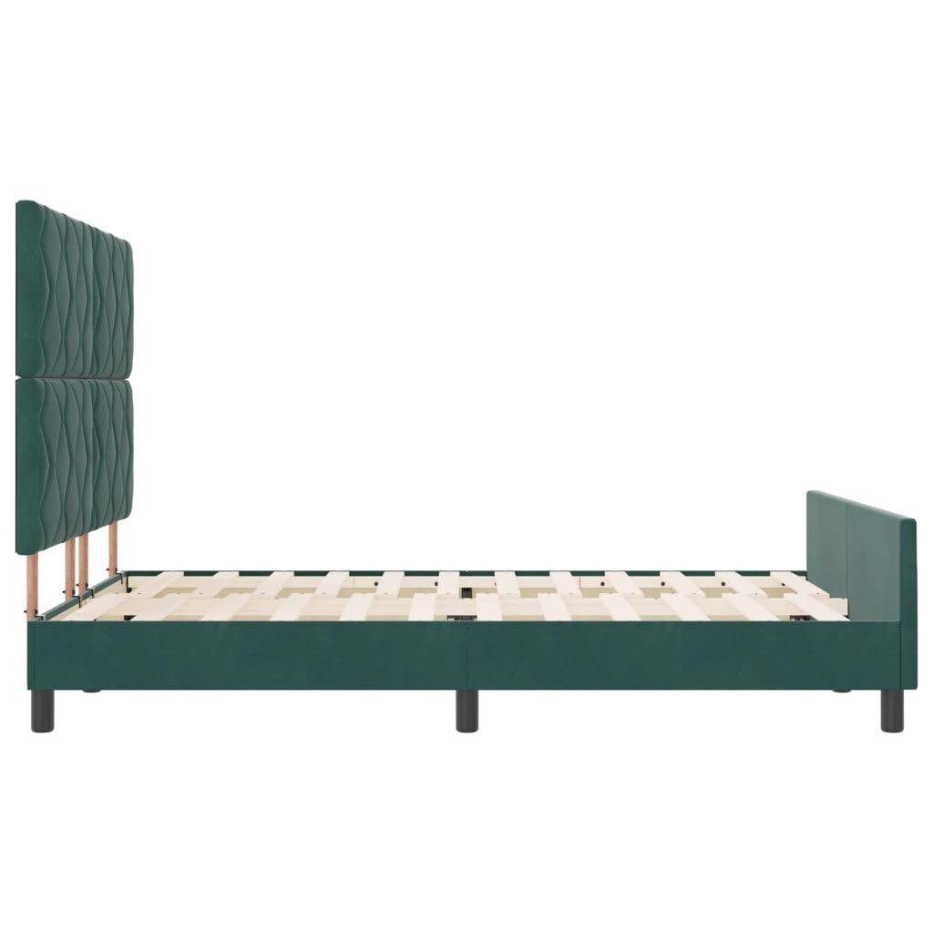 Letto Verde Scuro 140x200 cm Velluto