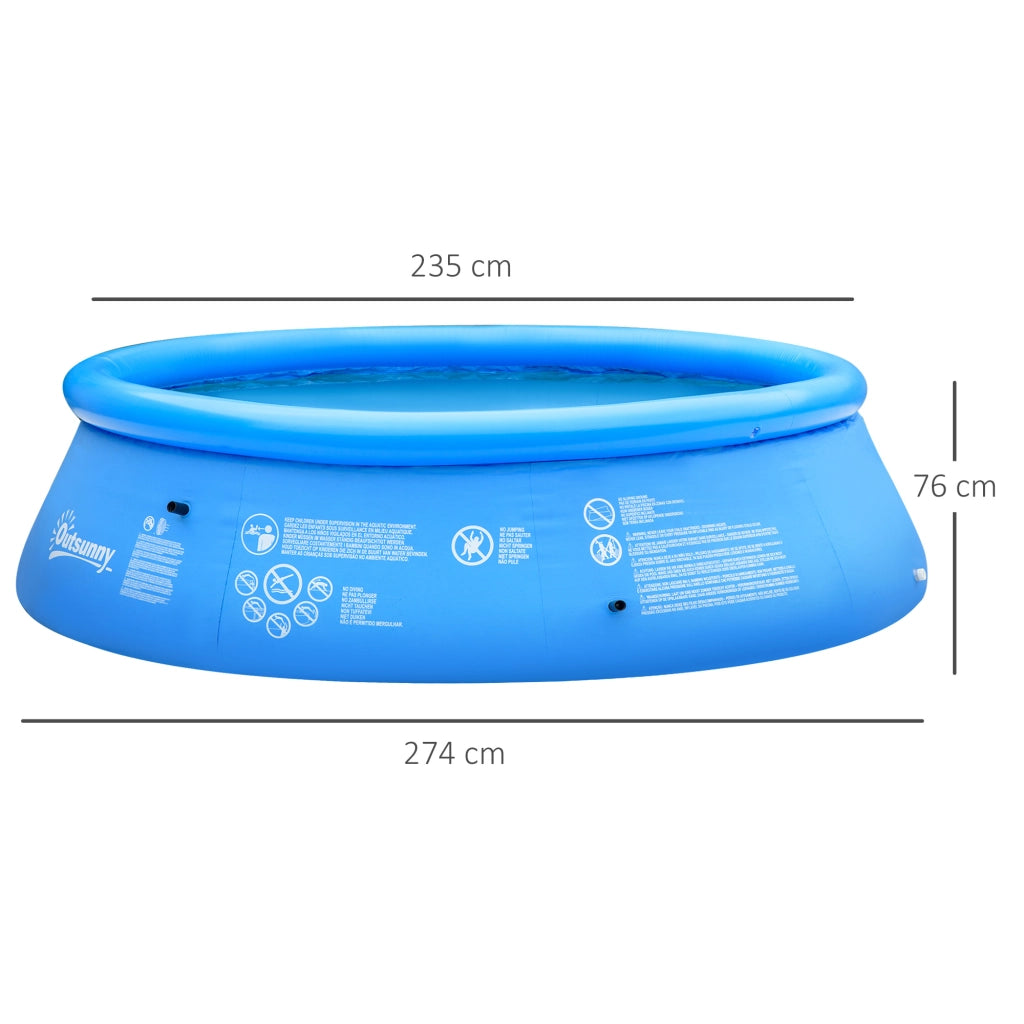 EasyComfort Piscina Gonfiabile per 3-4 Persone in PVC con Pompa Manuale, Φ274x76cm, Blu