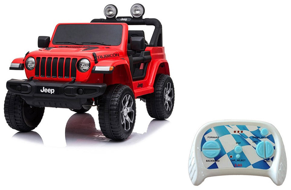 Macchina Elettrica per Bambini 12V con Licenza Jeep Rubicon Rossa