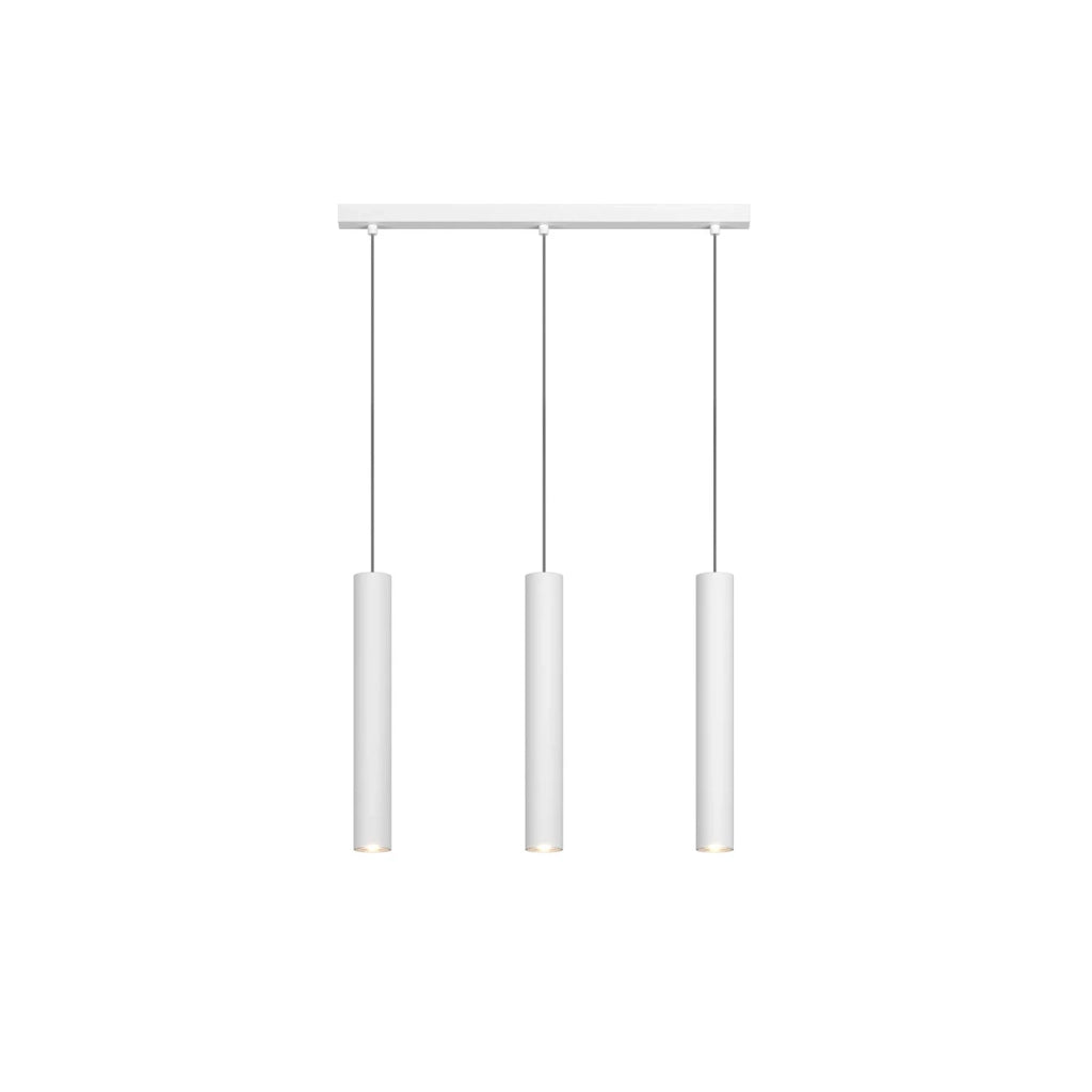 Lampadario Moderno Aygo Rettangolare Metallo Bianco 3 Luci Gu10