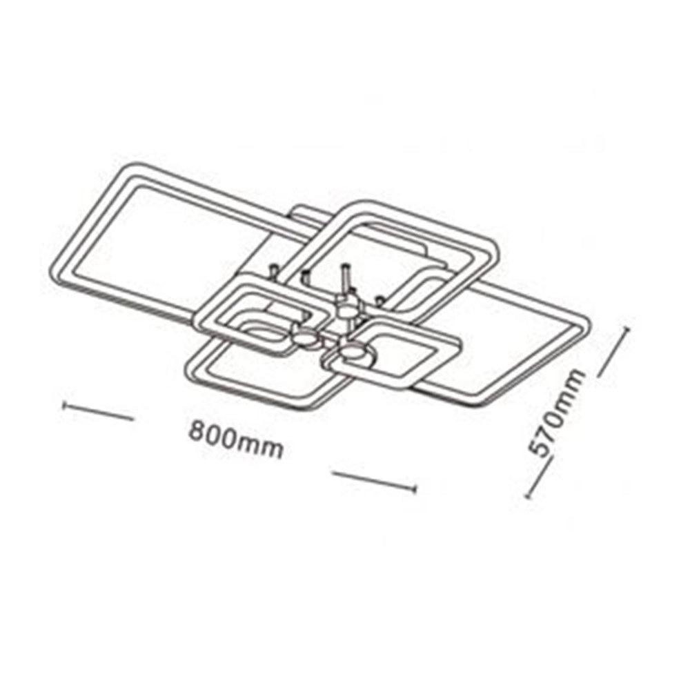 Trade Shop - Plafoniera Led 70w Cct Da 3000k A 6500k 6 Quadrati Lampada Geometrica Soffitto C26-b3c -