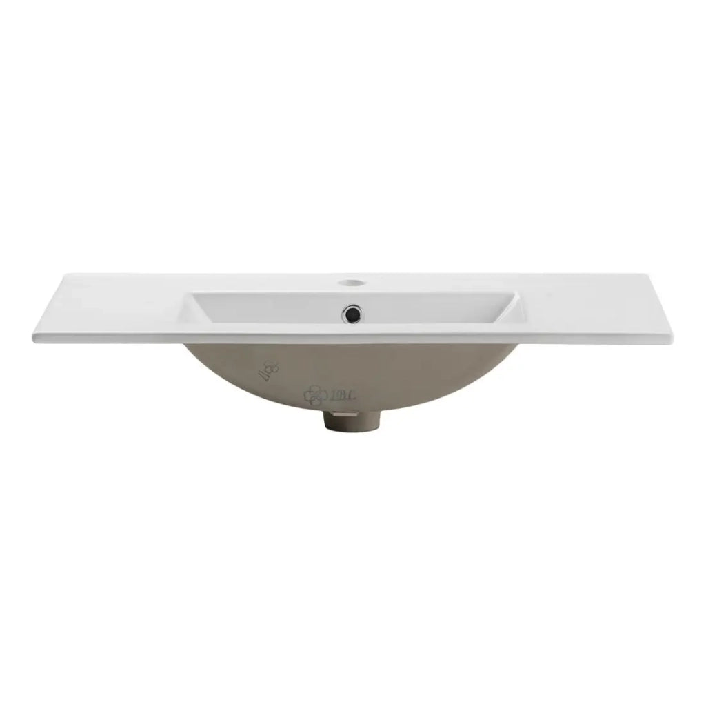 Lavabo da incasso FLOW 80 cm ceramica bianco lucido design rettangolare