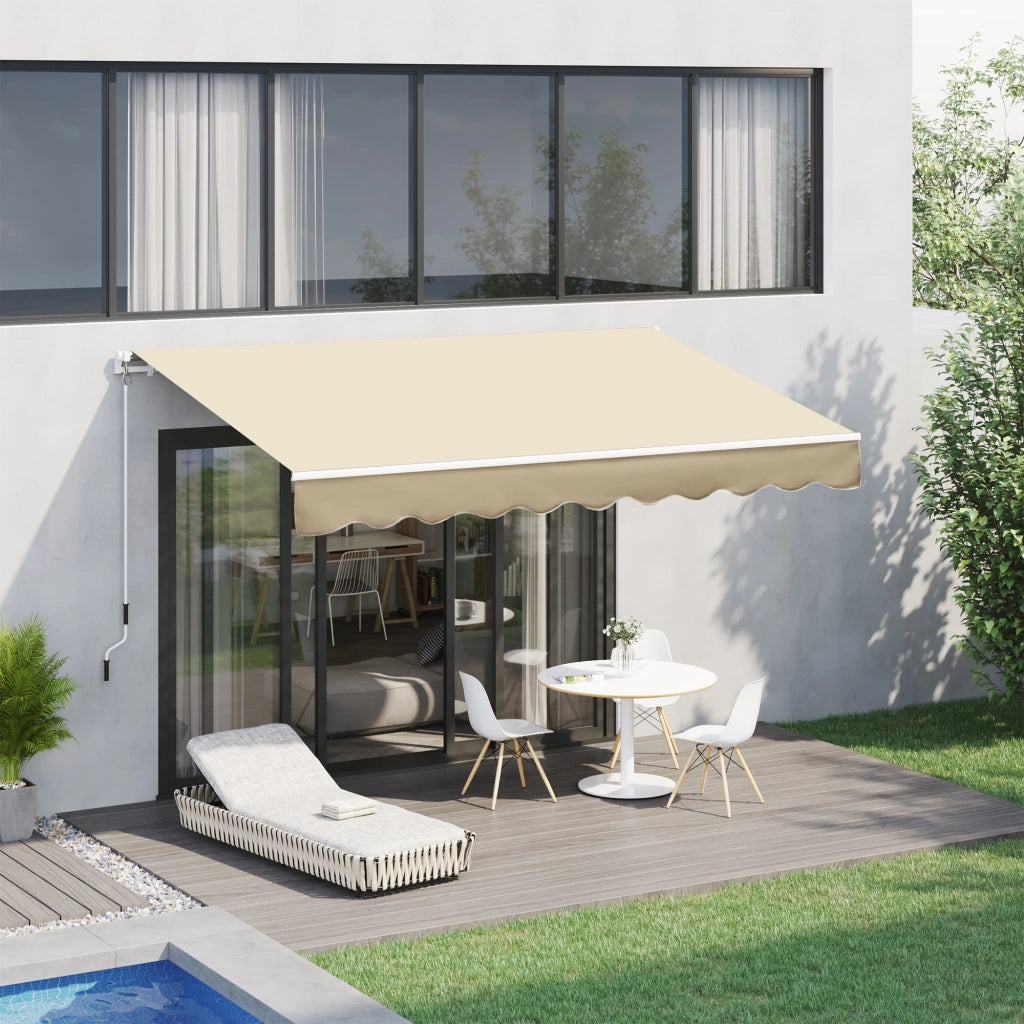 Tendone da giardino retrattile manuale ¨C zephmum ¨C beige, alluminio, 295x245 cm