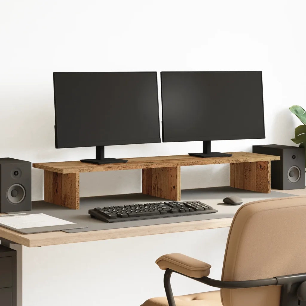 Supporto per Monitor Legno Vecchio 100x27x15cm in Truciolato 854713