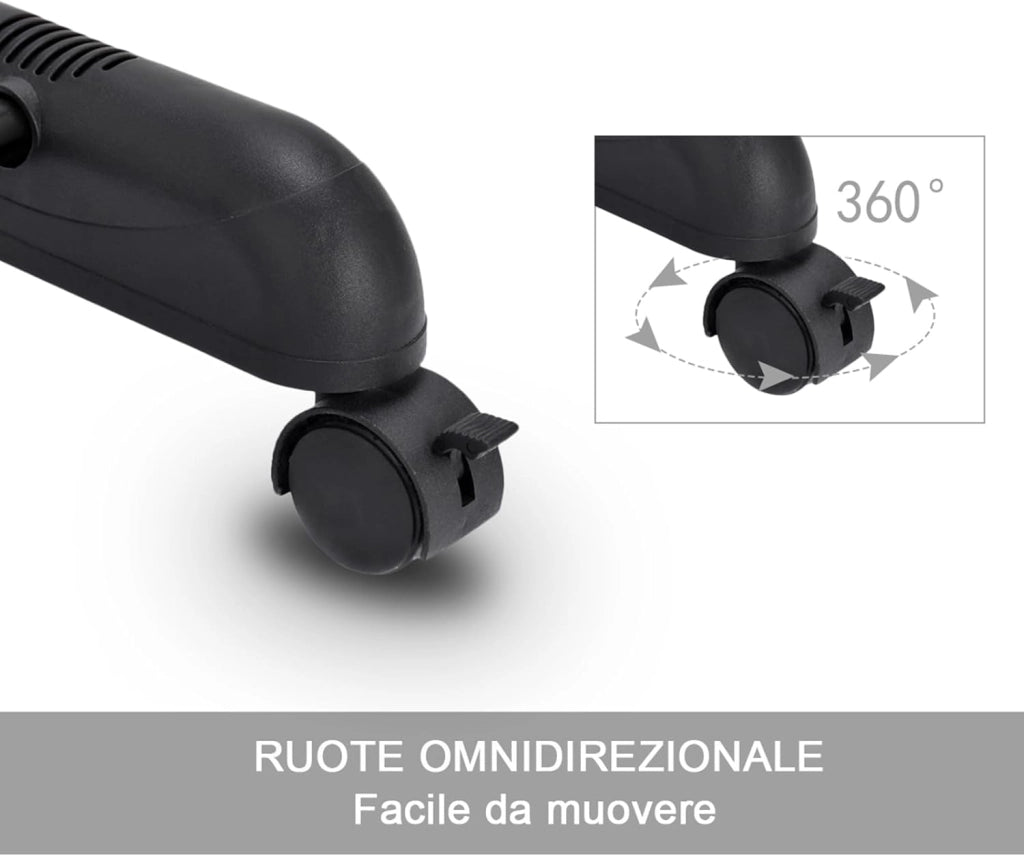 Stand Appendiabiti Attaccapanni da Terra, Porta Abiti con Ruote, in Acciaio, Design Regolabile e Salvaspazio, (91-160) x 43 x (93-168) cm, Nero