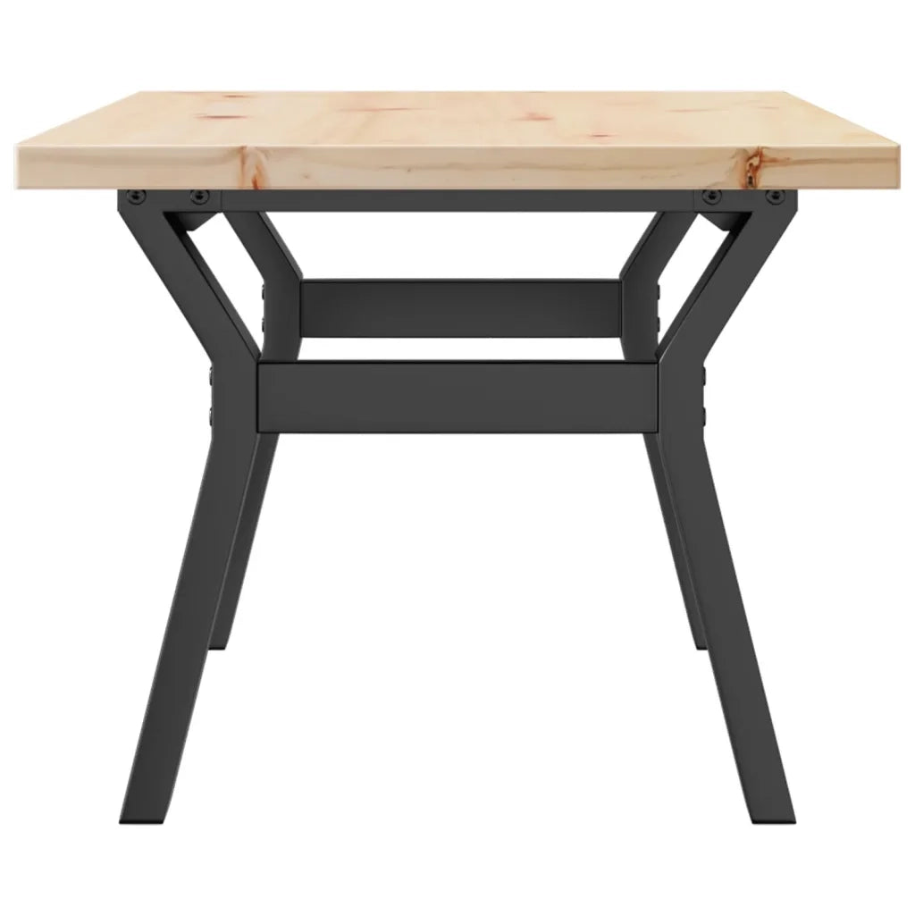 Tavolino Salotto Telaio a Y 80x50x40,5 cm Legno Pino e Acciaio 3282772