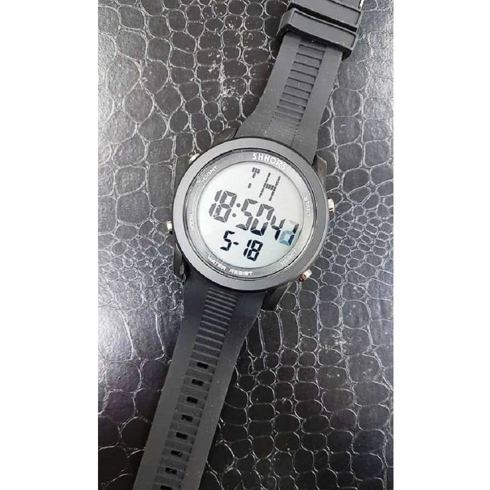 Trade Shop - Orologio Da Polso Shhors Sh-829b Digitale Moderno Sveglia Cronometro Led Nero -