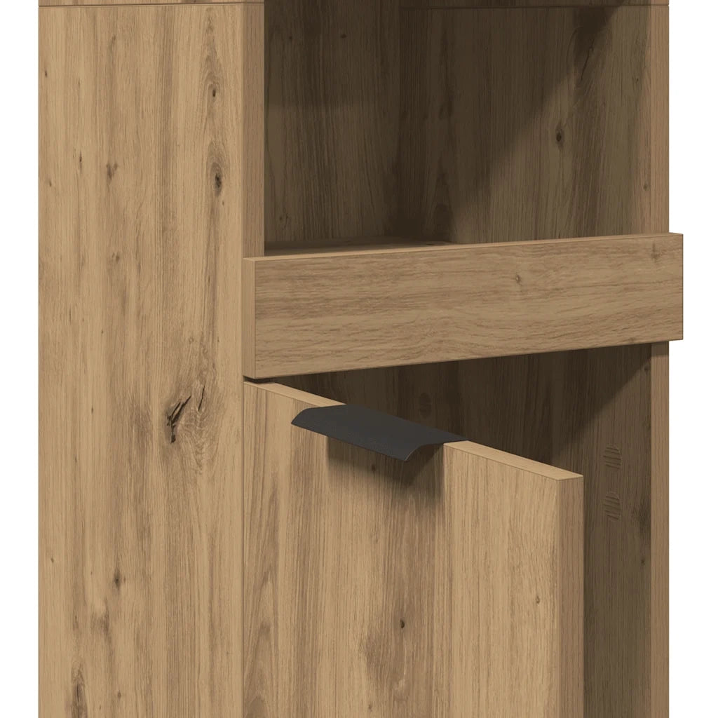 Armadietto da Bagno Rovere Artigianale 32x34x188,5cm Truciolato 856944