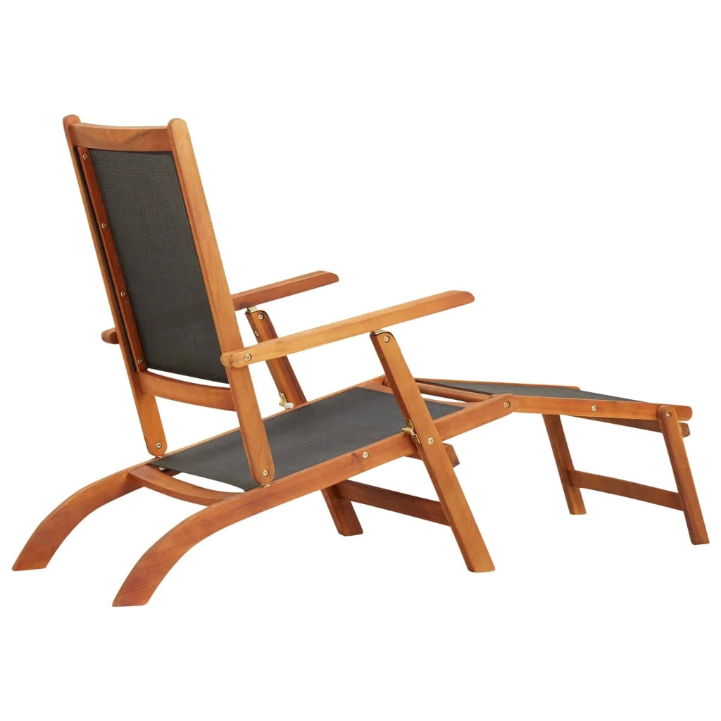 Chaise longue/sdraio da esterno in legno massello di acacia e textilene 02_0011890