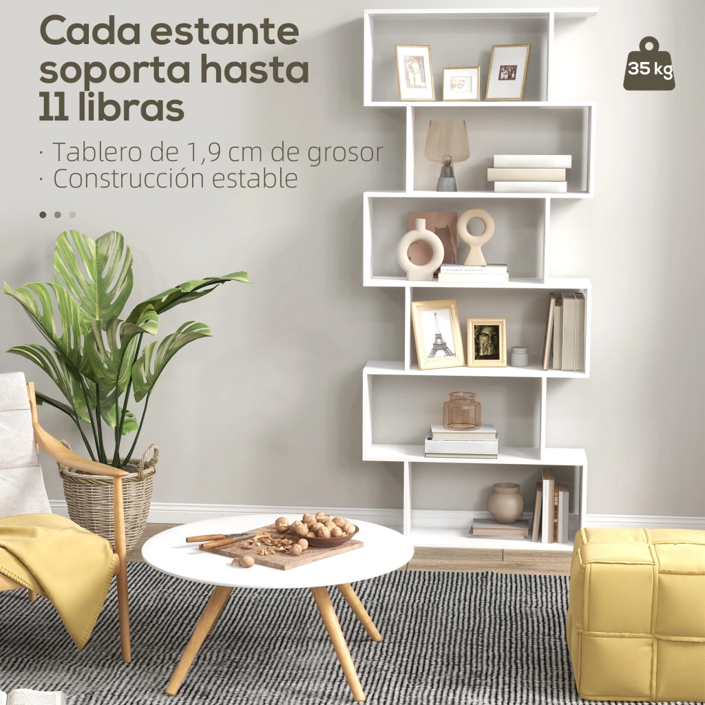 Libreria Moderna con 6 Ripiani ¨C zephmum ¨C Bianco 80x23x192 cm