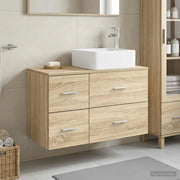Set di mobili per il bagno 2 pz Rovere Sonoma 3403978