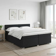 Letto box spring con materasso Nero 200 x 200 cm Tessuto 3450560