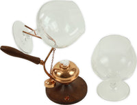 Scaldacognac in Legno e Rame con 2 Calici Alexander