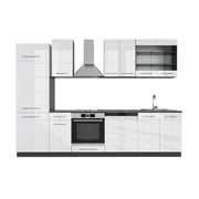 Cucina componibile Fame-Line Bianco lucido/Antracite 300 cm, PL Antracite Vicco