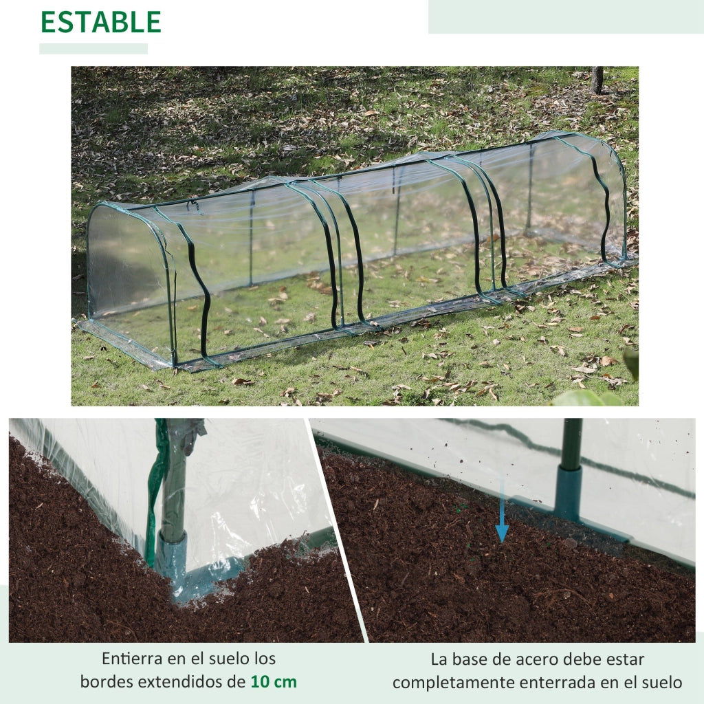 Serra da Giardino ¨C zephmum ¨C 350x100x80 cm 3 Porte A Rullo Acciaio Trasparente
