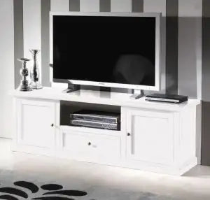 Mobile Porta tv Shabby chic bianco 2 ante 1 cassetto 1 vano