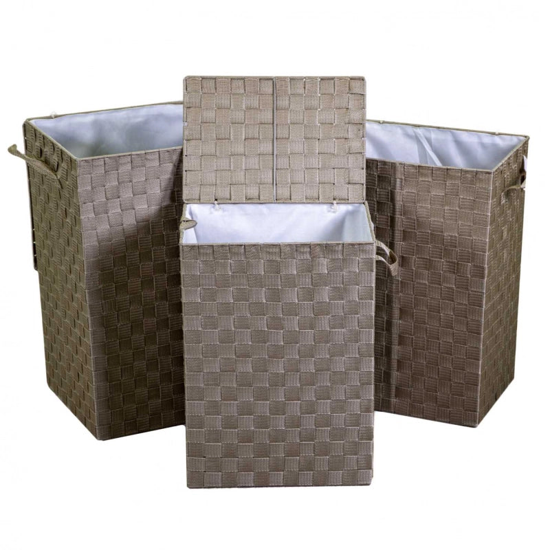 Cestone poliestere tortora foderato 1-3rettangolare cm 40x30x55