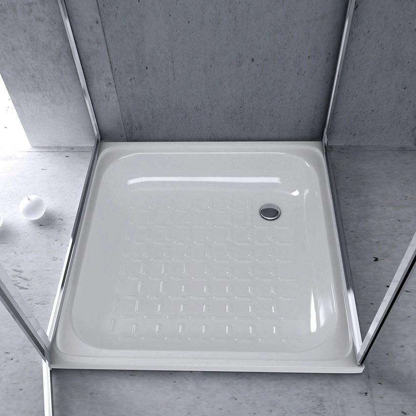 PIATTO DOCCIA IN ACCIAIO BIANCO- cm. 80 x 80 X H. 8- SMAVI- pezzi 1
