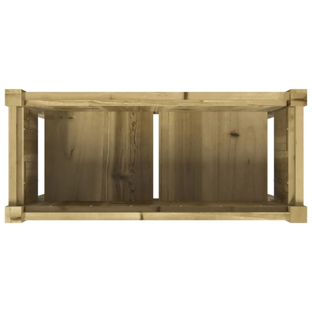 Fioriera rialzata per piante fiori giardino terrazze set da 2 con gambe in legno di pino impregnato marrone 02_0039015
