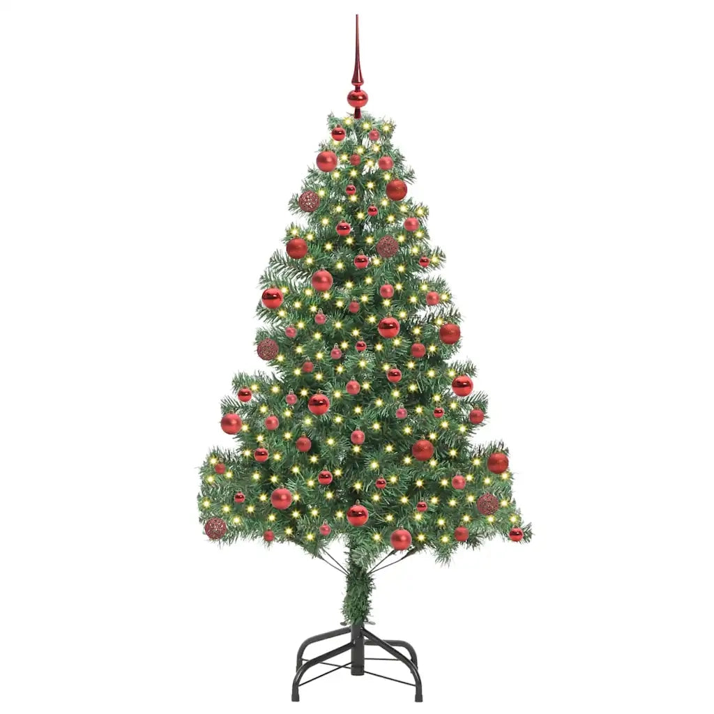Albero di Natale con 300 LED con supporto-Luci decorative natalizie Verde 180 cm PVC 138817