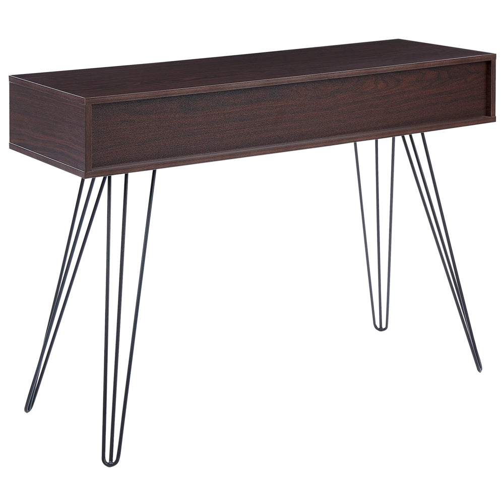 Consolle legno scuro e nero 110 x 39 cm 3 cassetti mobili soggiorno sala da pranzo camera da letto