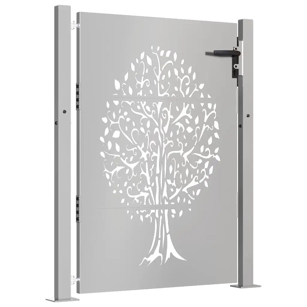 Cancello da giardino 100x150 cm in acciaio Corten con design ad albero 153217