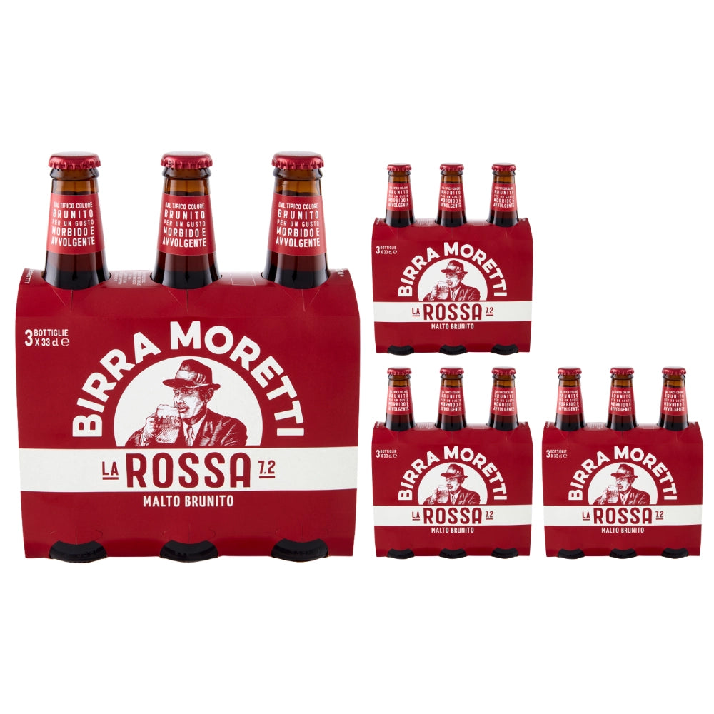 Birra moretti la rossa tre malti confezione da 12 bottiglie da 33 cl