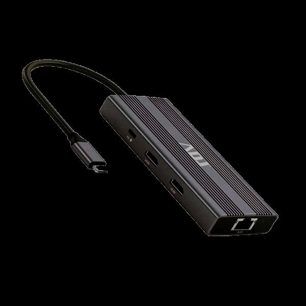 Docking type c 7 in 1 c/psu 65w adj usb3.0*3+hdmi*2+rj45+pd fino a 100w - 143-00027