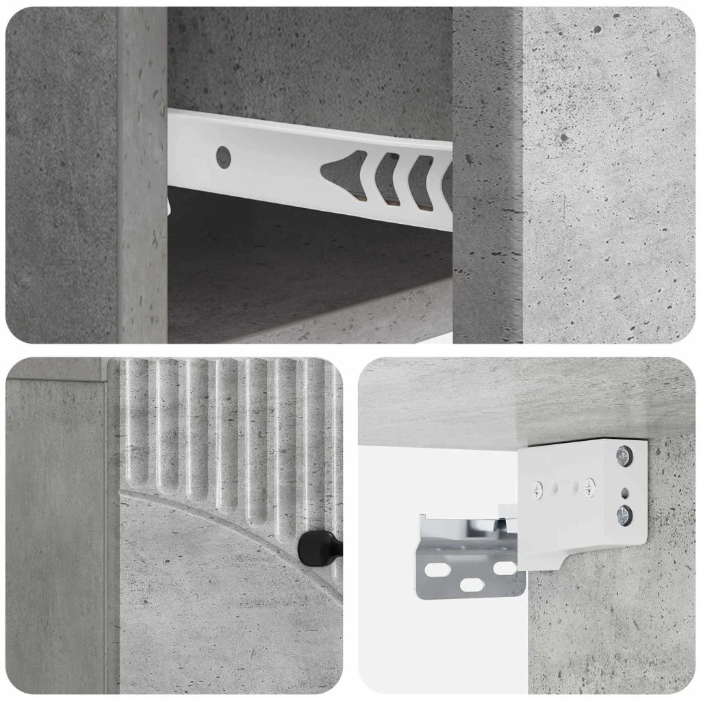 Mobiletto da notte a muro Grigio Cemento 34,5 x 33 x 20 cm 898941