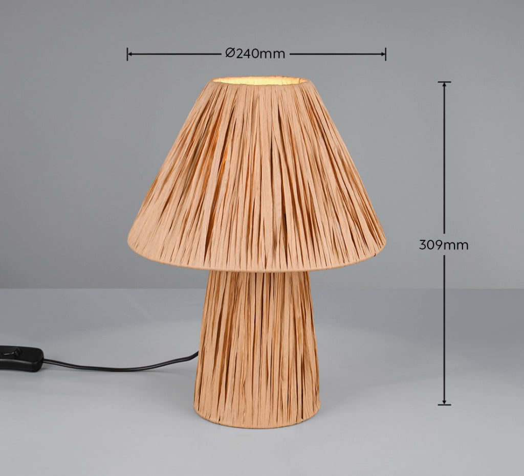 Lampada tavolo boho in carta fungo marrone 2xE14 10W