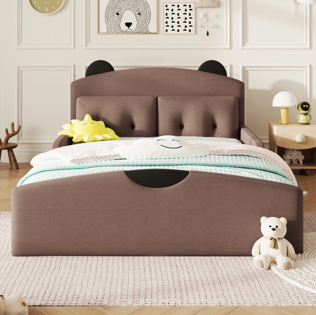 Letto imbottito 140x200 cm con testiera a orsetto