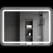 Specchio da Bagno con Illuminazione LED, Antiappannante, 3 Colori Regolabili ¨C Minimal ¨C Argento