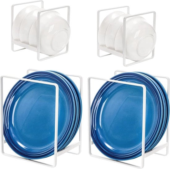 Organizzatore a tre livelli per teglie, aste metalliche per asciugatura verticale, display per vernici e smalti per cucina, bancone e armadietto (piccolo e grande, bianco)