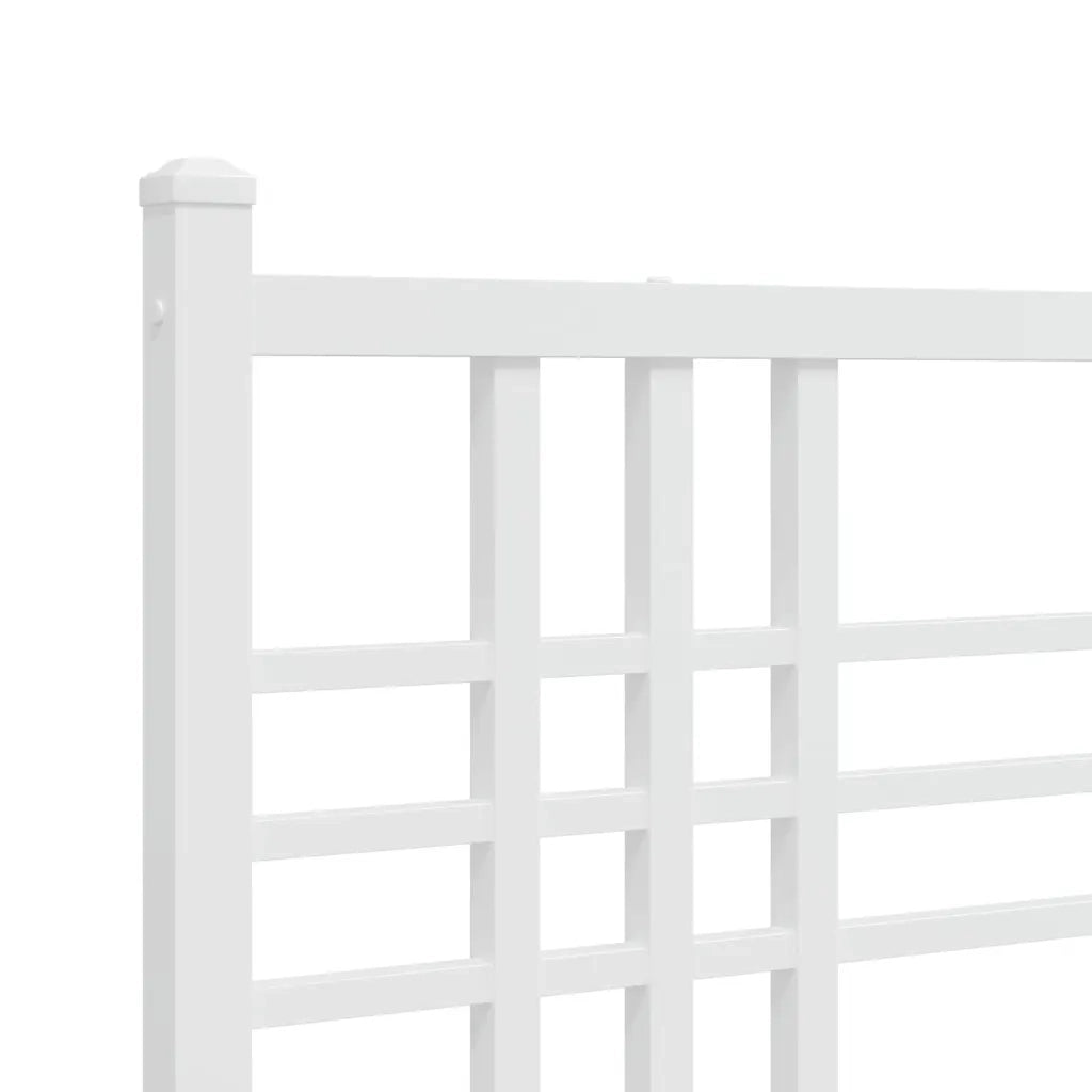 Giroletto con Testiera-Struttura Letto con testiera Metallo Bianco 80x200 cm 672773