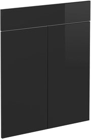 Frontale cucina R-Line, Nero lucido, 59.6 x 70.8 cm frontale del mobile per mobile base con cassetti, adatto per armadi da cucina R-Line per un montaggio semplice