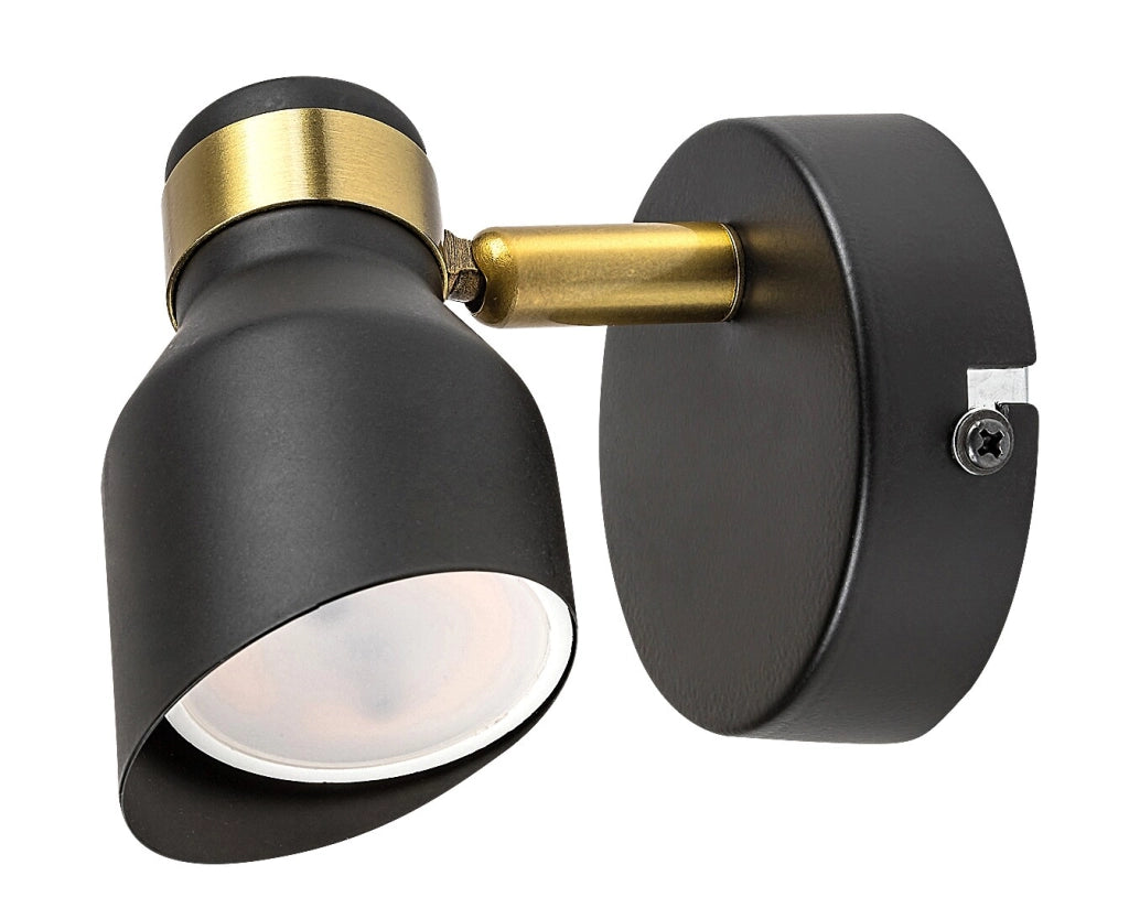 Applique faretto parete 1xGU10 25W nero oro Lilou Rabalux