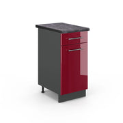 Mobiletto base per cucina Fame-Line Bordeaux lucido/Antracite 40 cm, PL Antracite Vicco