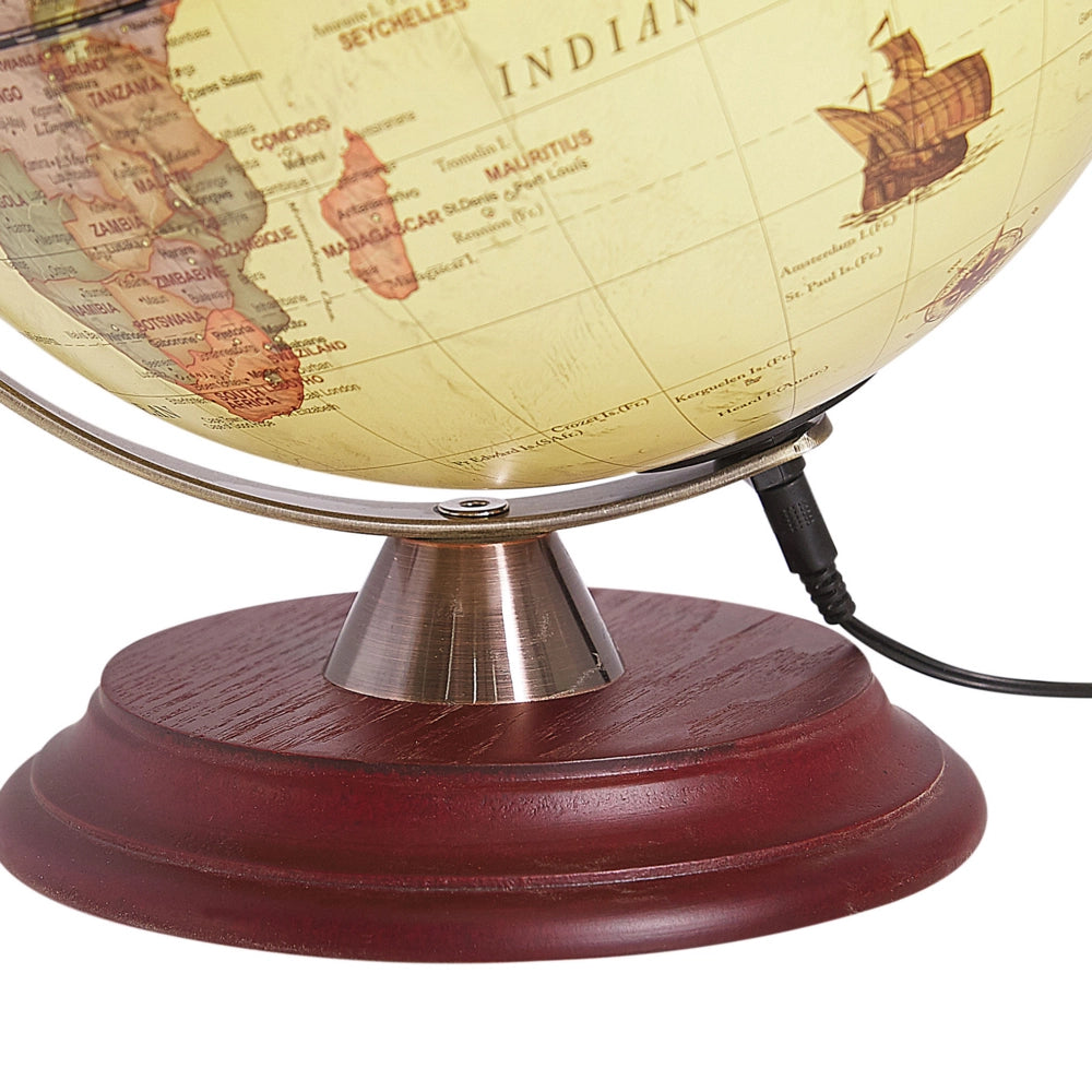 Globo Giallo Sintetico con LED Decorativo 25 cm Sfera Mondo Studio Ufficio Arredamento Moderno