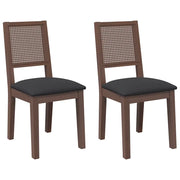 Sedie da Pranzo con Cuscini 2 pz | Sedie da cucina Marrone Legno Massello di Hevea