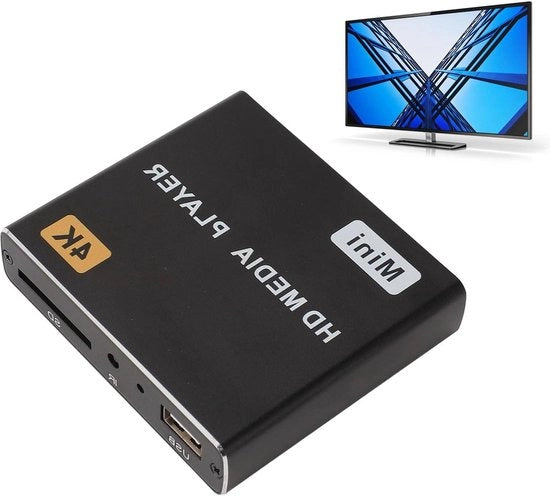 4K Controllo Remoto Digitale Riproduttore MP4 per Disco Rigido-US Drive-TF-Card-H.265 MP4 PPT MKV AVI Supporto per HDMI-AV - Riproduttore Multimediale HDMI.