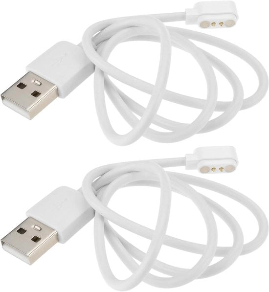 Caricabatterie Magnetico per Casco Intelligente - 2 pezzi, 60cm - Bianco - Cavi di Ricarica Magnetici Veloci