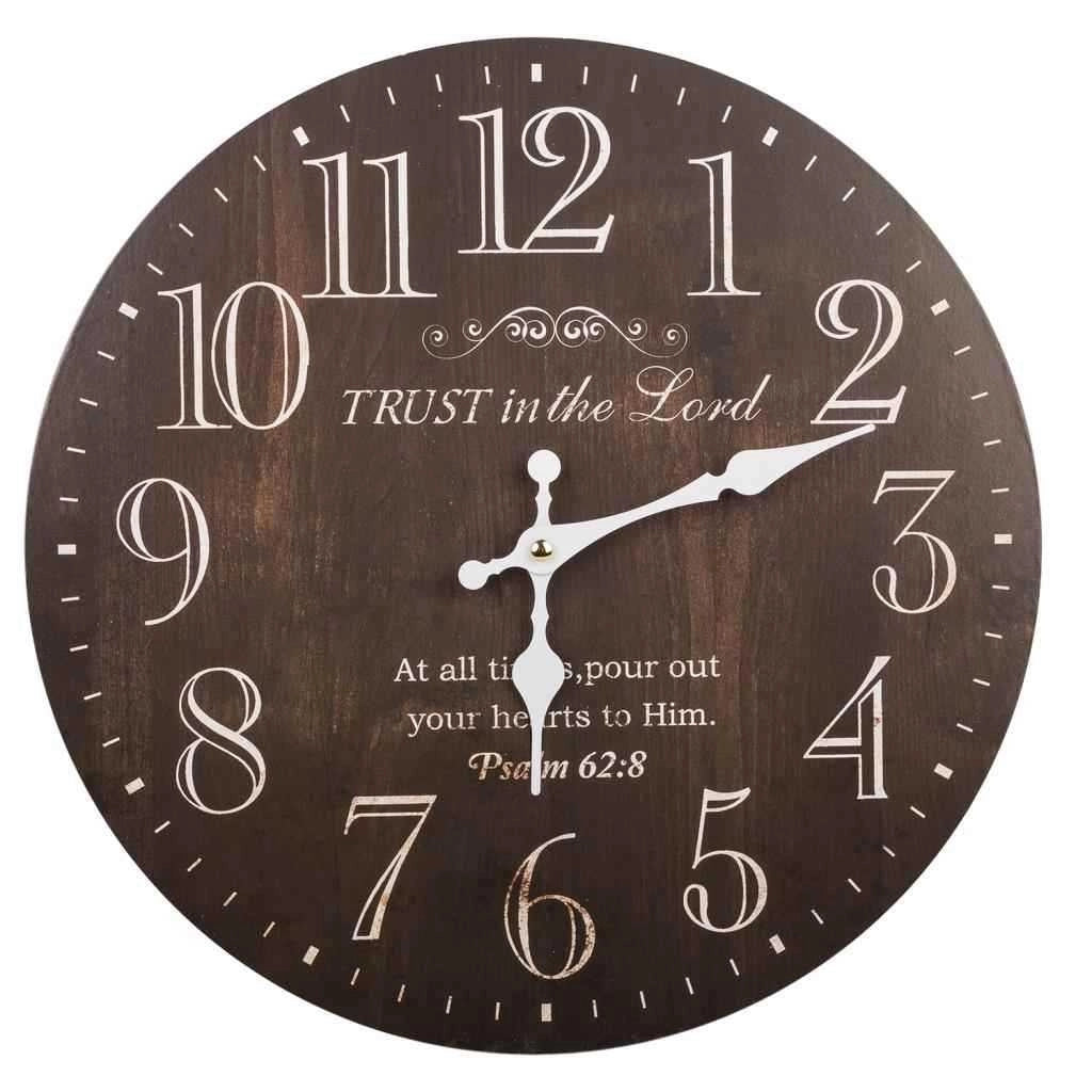 Orologio da parete in legno nero d34x2h