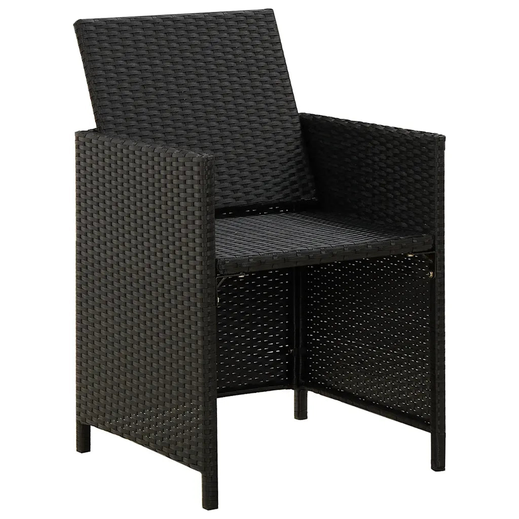 Sedie da Giardino con Cuscini 2 pz | Sedie da Esterno in Polyrattan Nere