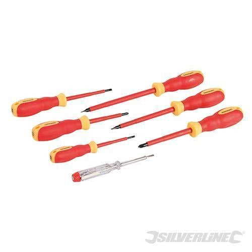 Set cacciavite VDE per elettricista con impugnatura morbida bicolore 7p.zi silverline
