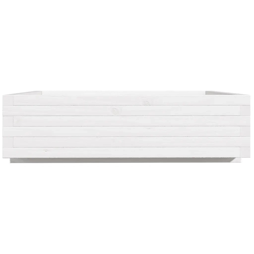 Fioriera da Giardino-Vaso da Esterno Bianca 90x90x26,5cm Legno Massello di Pino