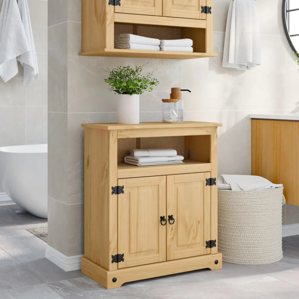 vidaXL Mobile da Bagno Corona 70x33x80 cm in Legno Massello di Pino