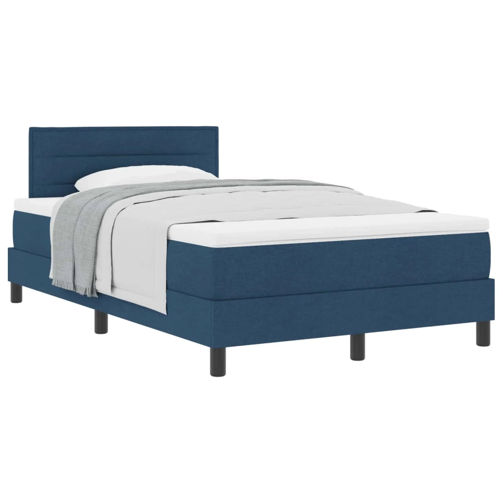Letto a molle con testiera Blu 120 x 190 cm Tessuto