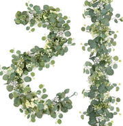 Slingers a Eucalipto 2 pezzi - slingers d'arte con bacche - decorativa slinger per matrimoni e feste - pianta da parete verde per tavolo e camera da letto - decorazione per bagno di background